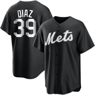 Youth Replica Black/White Edwin Diaz New York Mets Jersey