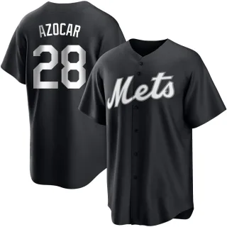 Youth Replica Black/White Jose Azocar New York Mets Jersey