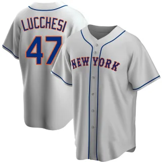 Youth Replica Gray Joey Lucchesi New York Mets Road Jersey