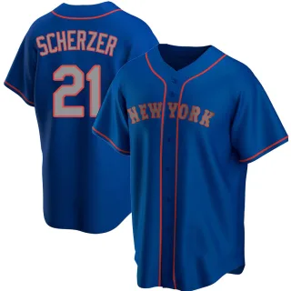 Youth Replica Royal Max Scherzer New York Mets Alternate Road Jersey