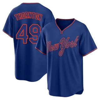 Youth Replica Royal Zac Thornton New York Mets Alternate 2 Jersey