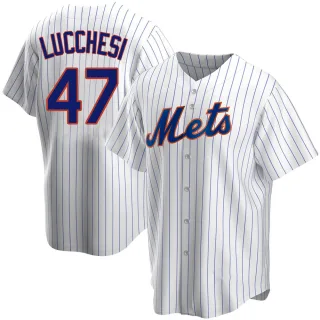 Youth Replica White Joey Lucchesi New York Mets Home Jersey